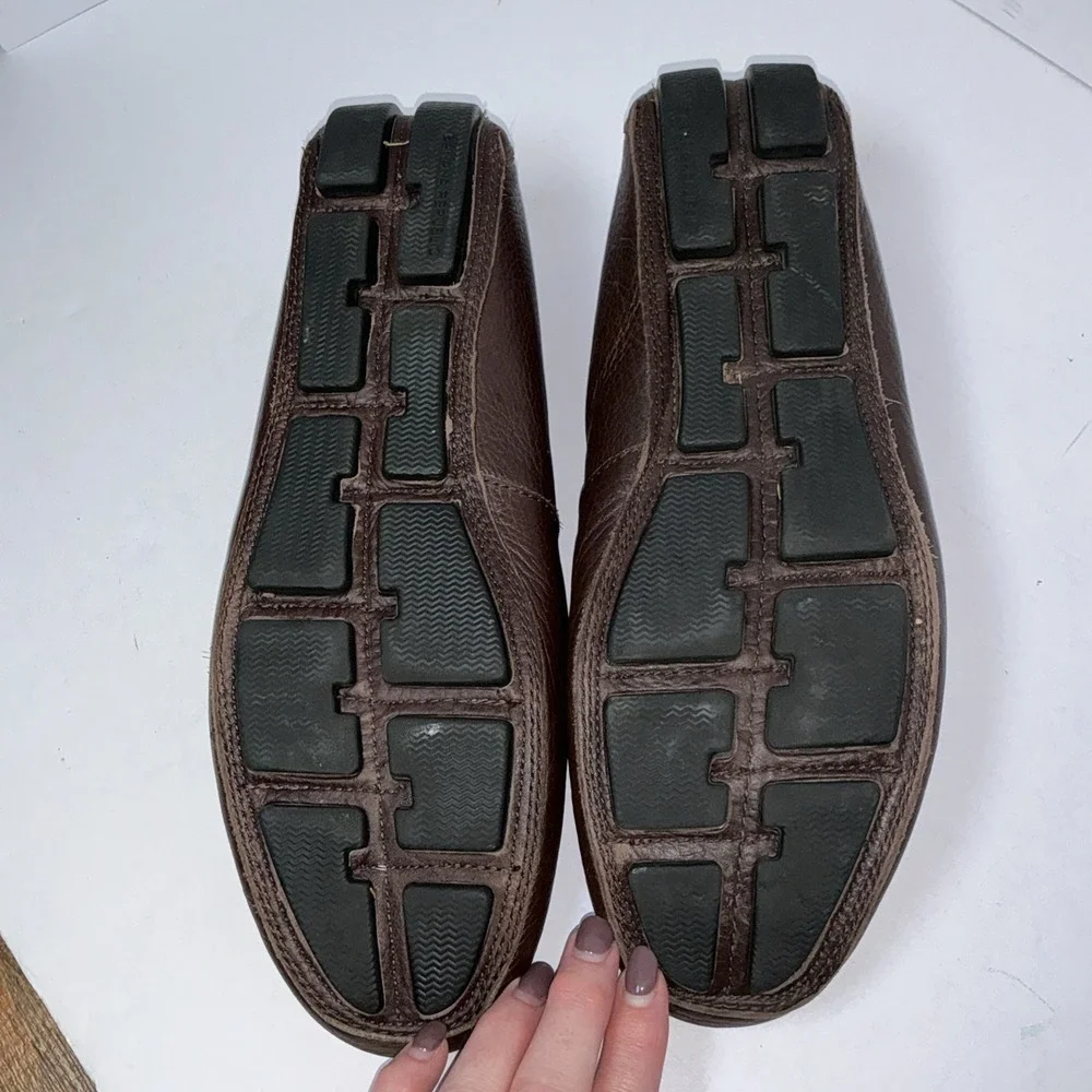 Banana‎ Republic Driver Loafers Mens 10M Brown Pebbled Leather Slip On Shoes